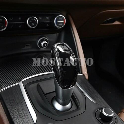 For Alfa Romeo Giulia Stelvio 2017-2019 ABS Carbon Fiber Interior Gear Shift Headress Decorative Trim 1pcs Car Decor Car Trim