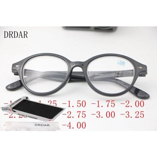 2021 NEW Round retro Black big Frame Myopia finished product -3.25 men and women spring glasses legs