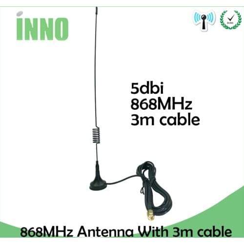 2pcs/lot 868Mhz 915MHz 900 to 1800 Mhz Gsm Antenna 3G 5dbi Sma Male With 300cm Cable RG174 Sucker Antenna