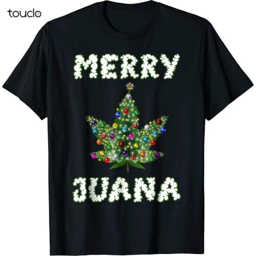 Marijuana Christmas Tree T-Shirt Pot Weed Leaf THC Gift Tee Vintage Men Gift Tee