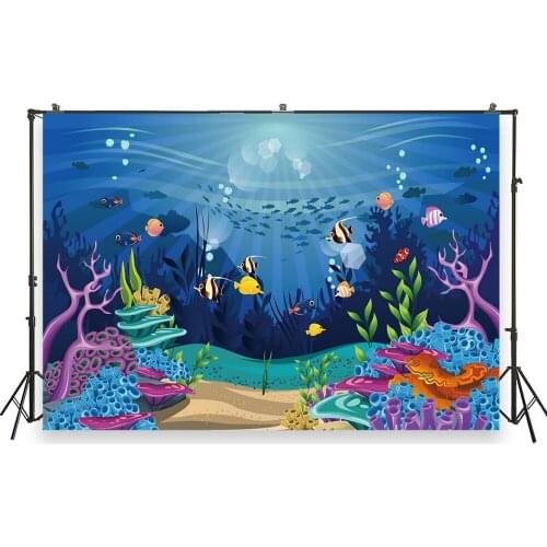 HUAYI Photo Background Newborns Birthday Photography Backdrops Underwater Seabed Custom Studio Photobooth Backdrop XT-7239