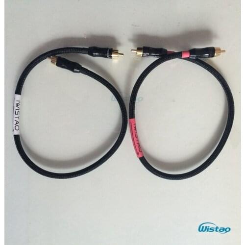 IWISTAO HIFI RCA Cable Stereo Budweiser Connector Choseal 4N Audio-cable Manual 0.5m 1m 1.5m 2m Black DIY Free Shipping