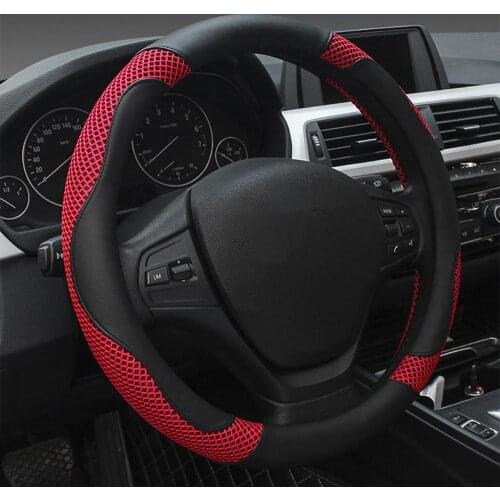 Leather Car Steering Wheel Cover Breathable Anti Slip Steering Covers 38cm Car-styling steering wheel protection Cover