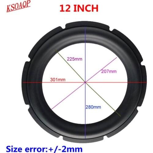 KSOAQP 12 INCH 295mm Subwoofer Speaker Rubber Surround Repair Parts Loudspeaker Repairment Folding Edge diy 4PCS