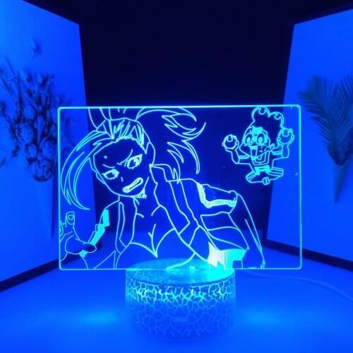 Momo Yaoyorozu Lamp for Bedroom Decoration Birthday Gift Night Light 3D LED Lamp My Hero Academia Anime Figure Dropshipping