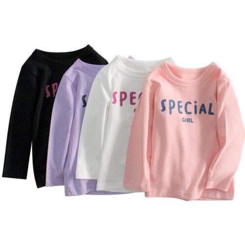 Hot Selling 100% Combed Cotton Print Children Long Sleeve Shirts Fall Boutqiue Baby Girls T Shirts