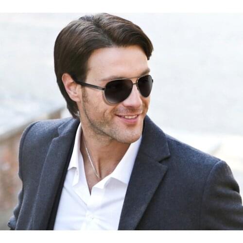 Logorela Design JM0017 Polarized Sunglasses Men Vintage Pilot Frame Retro Sun Glasses Pilot TR90 Elastic Leg glasses UV400