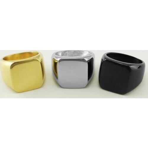 18pcs Mens High Polished Signet Solid Stainless Steel Cast ring 316L Stainless Steel Biker Ring for men Mens Jewelry Wholesale