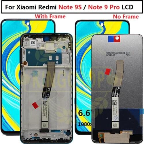 Original 6.67'' Display Replacement For Xiaomi Redmi Note 9 Pro LCD Touch Screen Digitizer Assembly For Redmi Note 9S Display