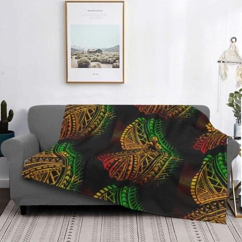 Polynesian Tribal Blankets Fleece Decoration Beach Multi-function Ultra-Soft Throw Blankets for Bed Couch Bedding Throws