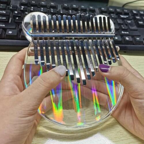 Rainbow Clear Kalimba Thumb Piano 17 Key High-Quality Solid Finger Piano Transparent Body Crystal Acrylic Musical Instruments