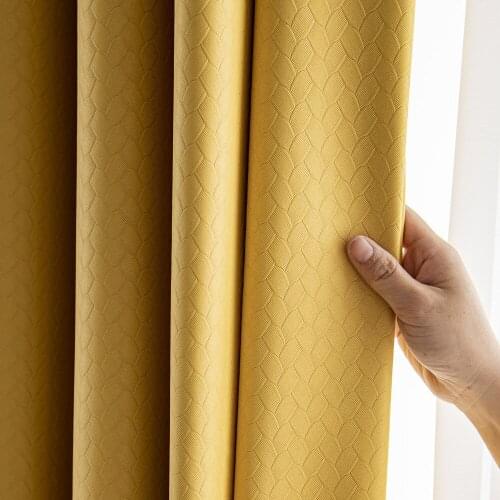 Luxury Yellow Blackout Window Curtains for Bedroom Treatment Living Room Golden Blinds Ready Made Drapers Shading Kitchen