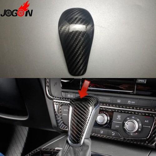 Real Carbon Fiber For AUDI A4 B8 A5 A6 S6 C7 A7 S7 Q5 Q7 2013-2017 AT Car Styling Gear Shift Knob Head Cover Trim Accessories