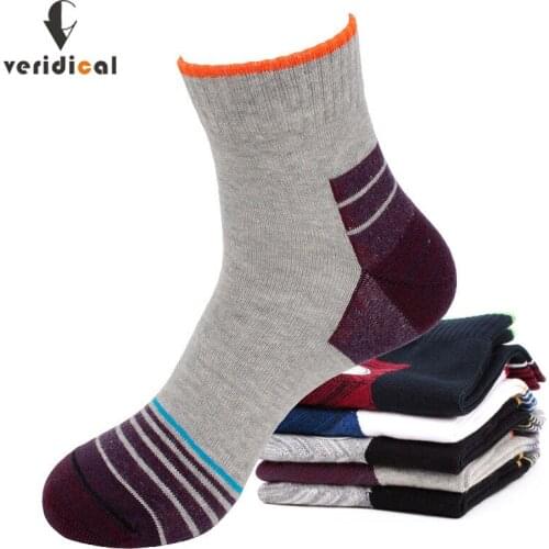 Veridical 100 Cotton Man Short Compression Socks Fashions Meia Masculina 5 Pairs/Lot Work Weed Socks Gifts For Men Fit Eu39-45
