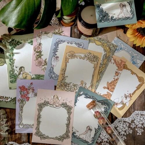 XINAHER 15pcs/lot Girls Plant flowers frame Material Paper Junk Journal Planner Scrapbooking Vintage Decorative DIY Craft Paper