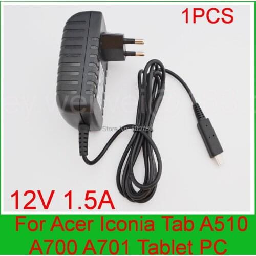 1PCS 12V 1.5A High quality Tablet Battery Charger EU plug for Acer Iconia Tab A510 A700 A701 Power Supply Adapter