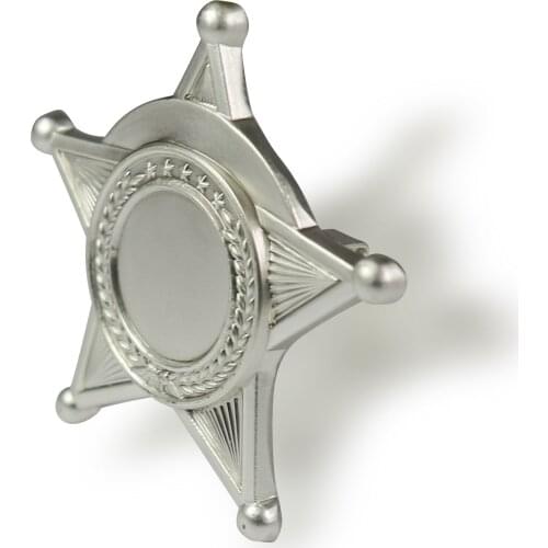 1PCS Size 50MM Pentagon Metal Badge Silver Color Pin The Middle Blank Metal Metal Lapel Pins