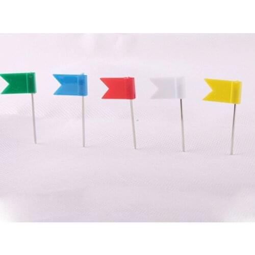 1000pcs Color Flag Push Pins Office Home School Supplies Cork Board Map Drawing