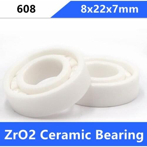 20pcs/lot 608 ZrO2 full Ceramic bearing 8x22x7mm Zirconia ZrO2 Ceramic ball bearings Finger spinner bearings