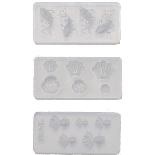 3Pc Mini Size Goldfish Lotus Leaf Earrrings Water Dag DIY Resin Jewelry Mold Kit Dropship