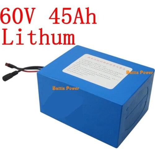 60V battery 60v 45ah lithium battery pack with 45A BMS 60V rechargeable for Triangle electric bike energy storage+3A charger