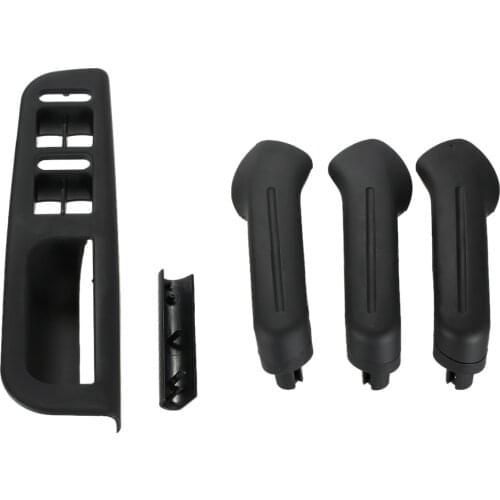 Car Master Window Switch Control Panel Trim Bezel + 3 Interior Door Grab Handle Set for VW Jetta Golf MK4 1999-2004 Accessories