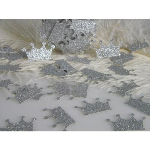Glitter Crowns Silver Princess table confettis wedding scatters bridal shower bachelorette engagement party decoration
