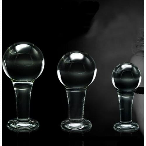 CamaTech Large Pyrex Glass Anal Plug Crystal Big Anus Ball Butt Plug Smooth Huge Bead Anal Dilator Masturbation Prostate Massage