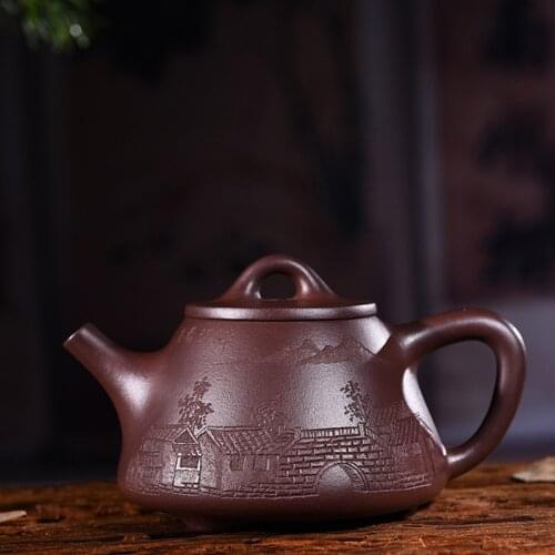 Yixing Purple Sand Pot Ore Handmade Raw Mine Purple Mud Jiangnan Fengyun Zizi Yeshihu Kungfu Teapot Tea Set