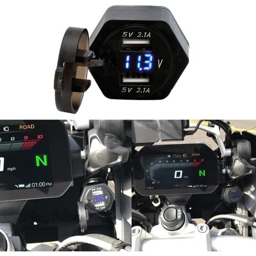 For BMW R1250GS ADV R1200GS LC F800GS F700GS For Tiger 800 1200 Dual USB interface Digital Display Charger Adapter Port