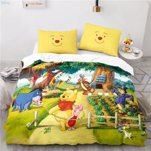 Famous Cartoon Character Winnie The Pooh Bedding Set 3d Duvet Cover Set with Pillowcases Twin Full Queen King Size Dropshipping