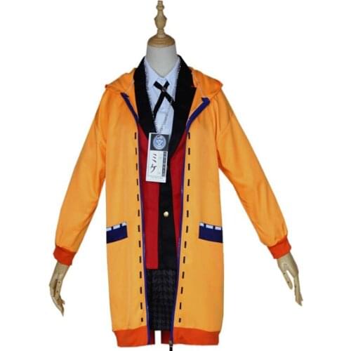 2021 3XL Halloween Yomoduki Runa Cosplay Costume Kakegurui Compulsive Gambler Runa Cosplay and Orange Hooded Jacket JK Uniforms