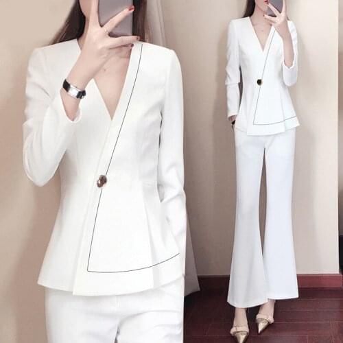 Professional wear womens suit new fashion temperament commuter suit pants suit female dress temperament work clothes two-piece