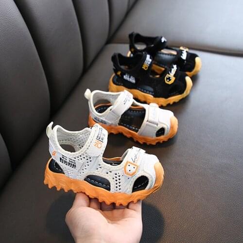 Boys and girls new Velcro summer breathable sandals baby walking shoes cute wear resistant anti slip childrens shoes