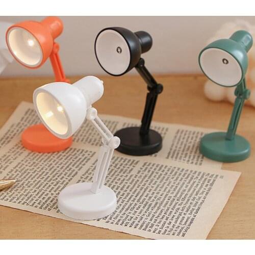 Small Foldable Table Lamp LED Mini Desk Lamp Adjustable Reading Light Creative Night Light Study Office Desktop Bedroom Decor