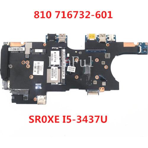 For EliteBook 810 Laptop motherboard 716732-601 722481-601 48.4XF01.011 12212-1 With SR0XE I5-3437U CPU 100% full Tested