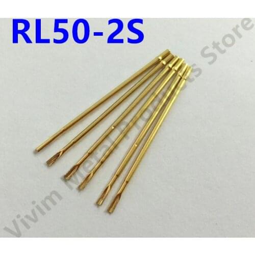 100 / Bag Metal Test Pin RL50-2S Safety Test Needle Dleeve Needle Seat Spring Detection Probe Needle Sleeve Length 27.2 mm