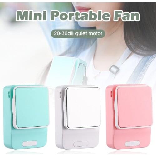 3 Speeds Mini Portable Fan Lanyard Fan Clip On Summer Cooling Fan Rechargeable Bladeless With Lanyard For Outdoor Office Tools