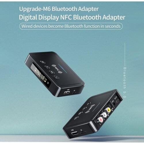 NFC USB Bluetooth 5.0 Transmitter Receiver 3 in 1 Adapter Dongle Wireless Music Audio for Home TV PC with LED Digital Display