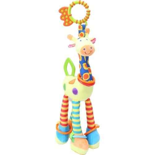 2017 New Plush Infant Baby Rattles Soft Giraffe Animal Handbells Cute Toys Hot Selling & Teether Baby Hanging Classic Toys