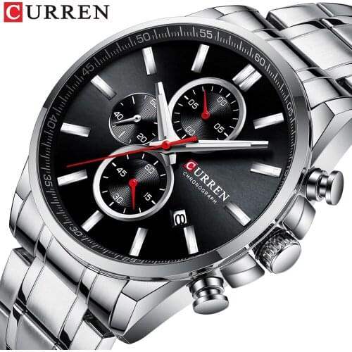 CURREN new three dial mens watch, Haute Couture fashion business watch, waterproof quartz mens watch
