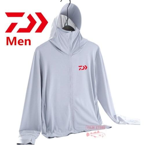 Daiwa Clothes Fishing Shirt Jacket Sun Protection Face Neck Anti-uv Breathable Fishing Hooded Outdoor Quick Dry Sports Clothing
