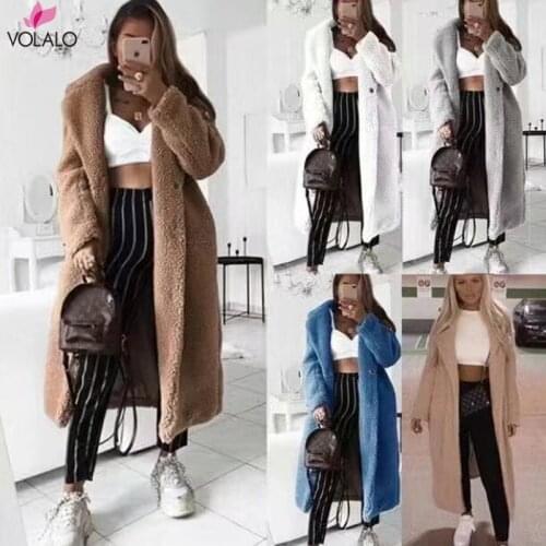 Faux Fur Teddy Coat Women Autumn Winter 2020 Casual Plus Size Long Jacket Female Thick Warm Outwear Oversize Fur Mujer Chaqueta
