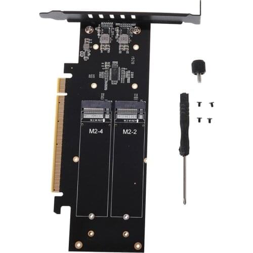 M.2 X16 to 4X NVME PCIE3.0 GEN3 X16 to 4xNVME RAID Card PCI-E VROC CARD RAID Hyper M.2X16 M2X16 4X X4 NVMEx4 RAID Adapter