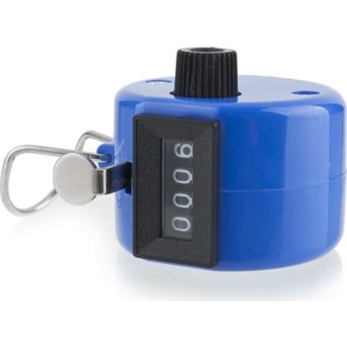 Portable Digital Chrome Handheld Tally Counter Manual Number Mechanical Clicker Golf Pitch Blue Wholesale