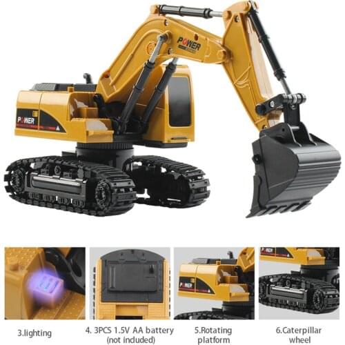 RC Trucks Mini Remote Control Bulldozer 1:24 Alloy Engineering Car Dump Truck Crane Truck Excavator Electric Vehicle Toys
