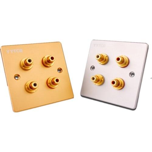 Jack RCA Female Audio Speaker Panel 86 Type Gold Plated Hifi RCA Sound Terminal Box Face Plate Banana Binding Post Plate Socket