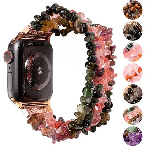 Bracelet for Apple Watch Bands 42mm 44mm Women Handmade Natural Stone Strap Replacement for iWatch Series 5 4 3 2 1 38mm 40mm