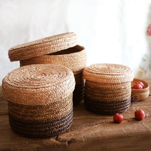 Straw Kitchen Basket Organizador Basket Femme Storage Basket