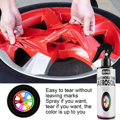 Car Wheel Paint Care 30/100ml Auto Wheel Spray Film Car Tire Color Change Wheel Hub Paint Peelable Peel Paint Spray Maintenance